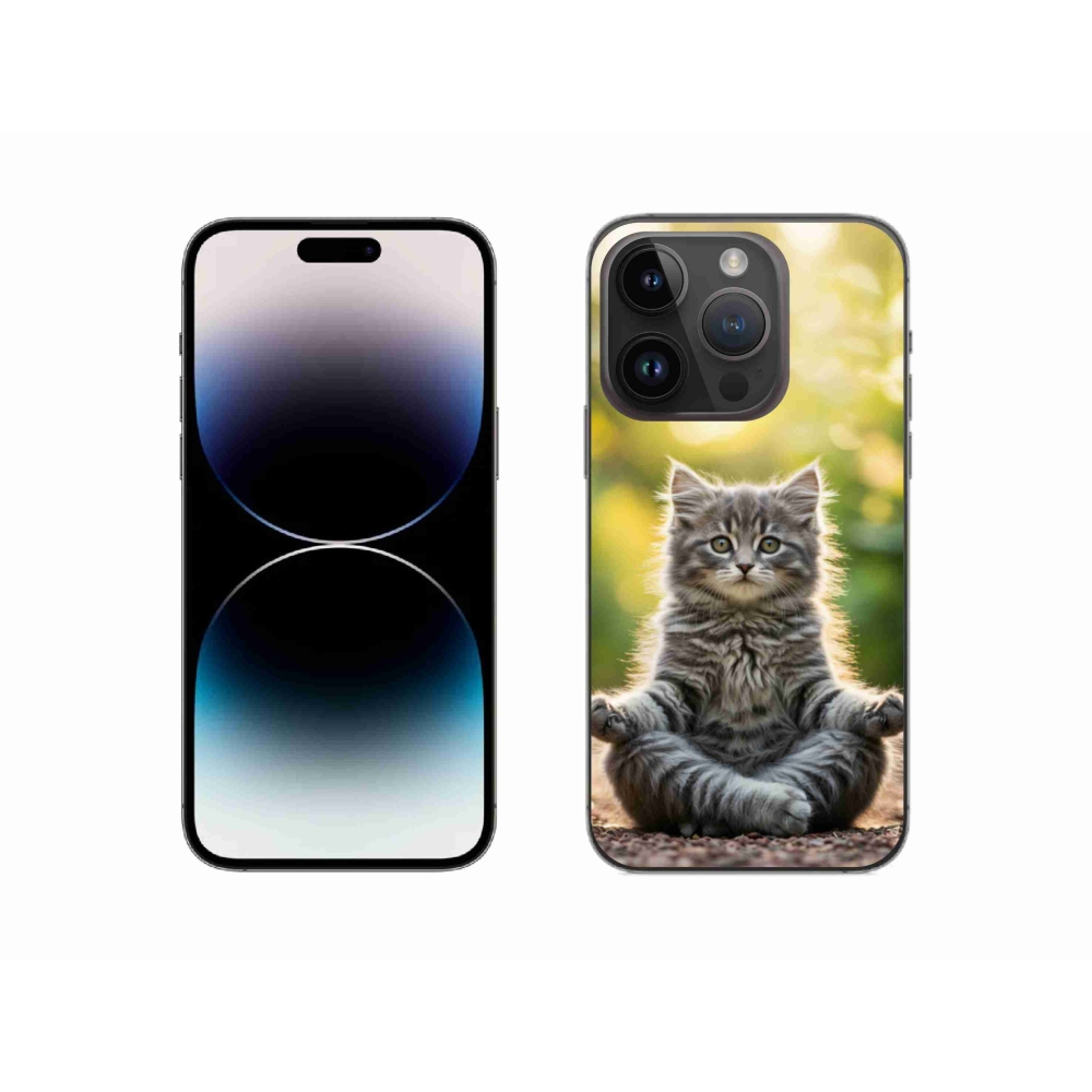 Gél borítás mmCase iPhone 14 Pro készülékhez - meditáló cica