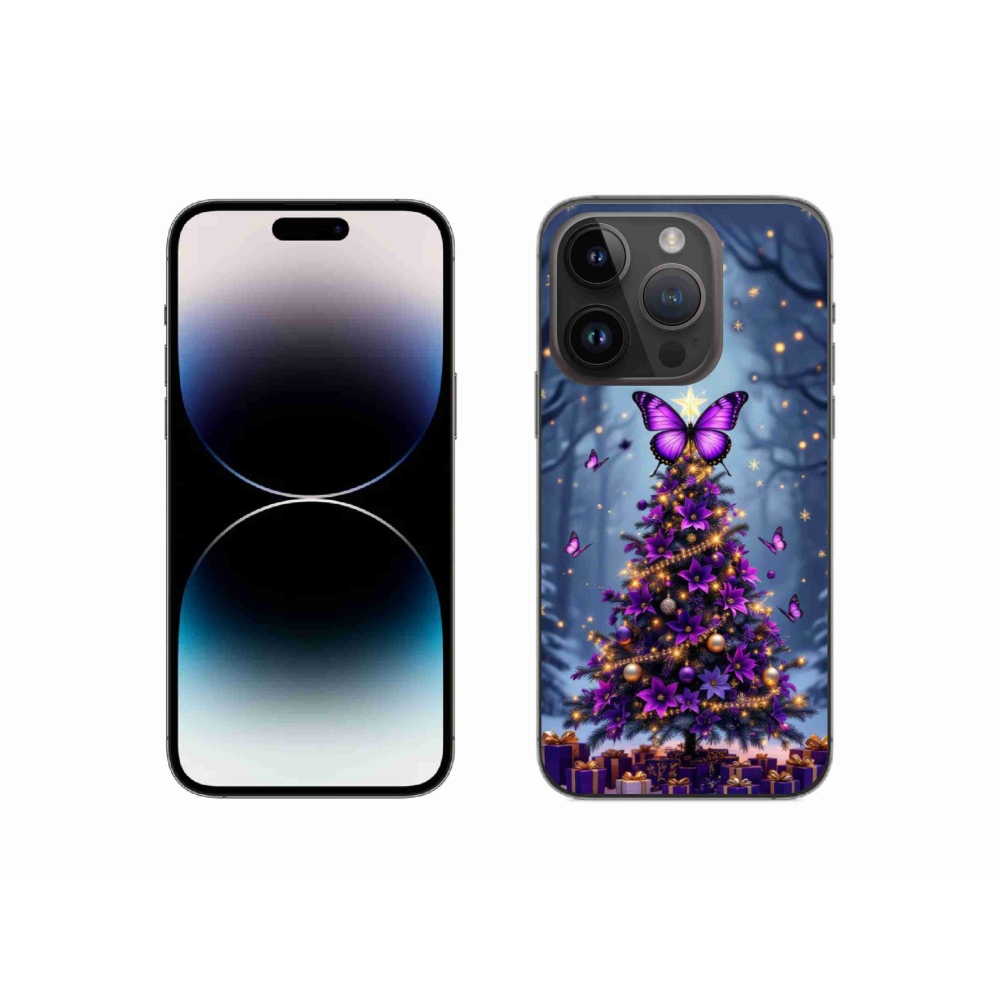 mmCase gél tok az iPhone 14 Pro-hoz – pillangós karácsonyfa