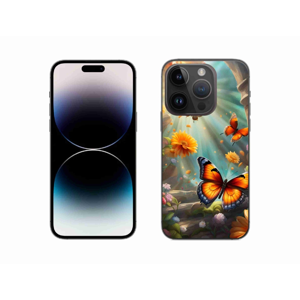 Zselés borítás mmCase iPhone 14 Pro készülékhez - pillangókert 2