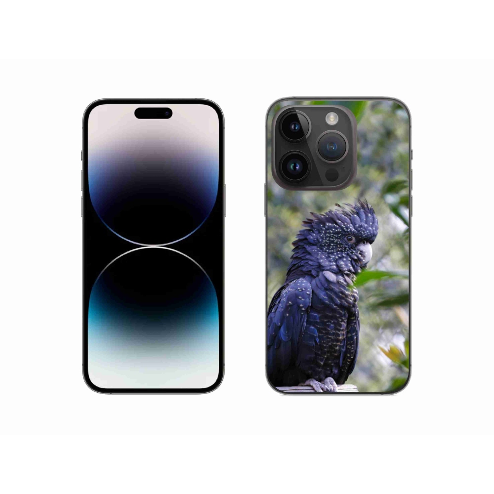 mmCase gél tok az iPhone 14 Pro-hoz – fekete kakadu papagáj