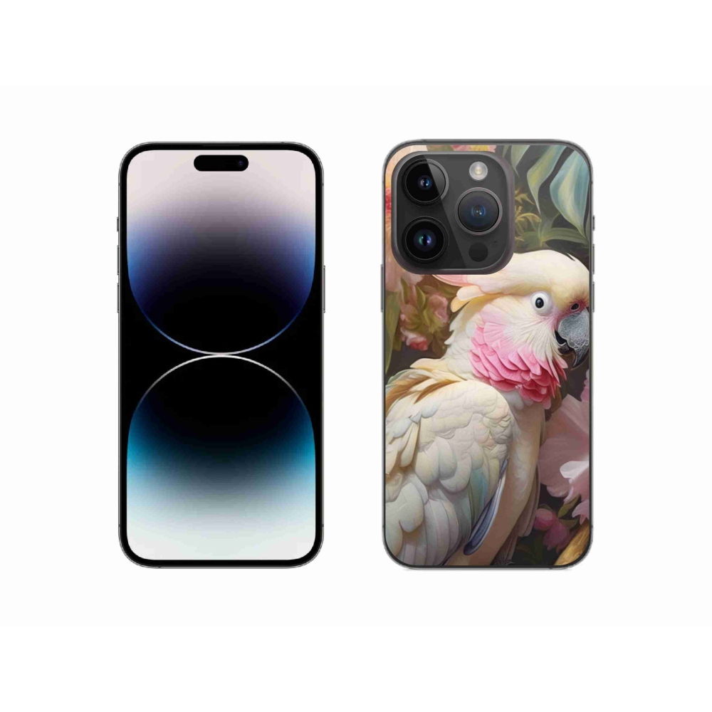 Zselés borítás mmCase iPhone 14 Pro készülékhez - papagáj kakadu rózsaszín 2