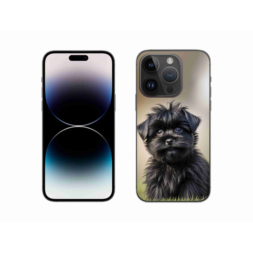 mmCase gél tok az iPhone 14 Pro-hoz – aranyos fekete kutyus