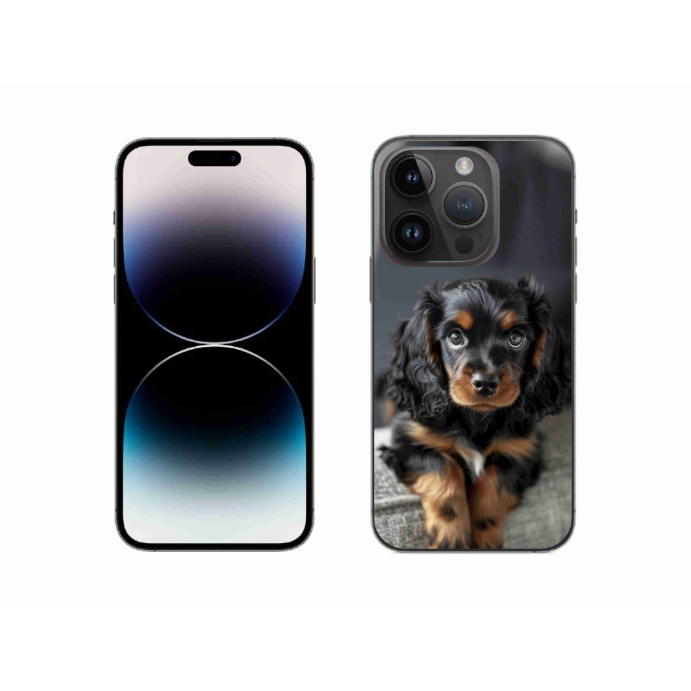 mmCase gél tok az iPhone 14 Pro-hoz – aranyos, hosszúszőrű tacskó