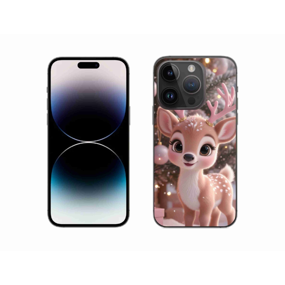 Zselés borítás mmCase iPhone 14 Pro készülékhez - aranyos rénszarvas