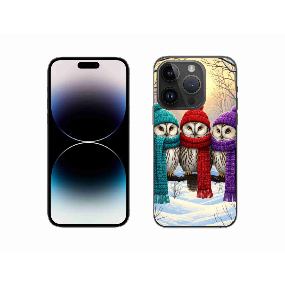 Zselés borítás mmCase iPhone 14 Pro készülékhez - bagoly barátok