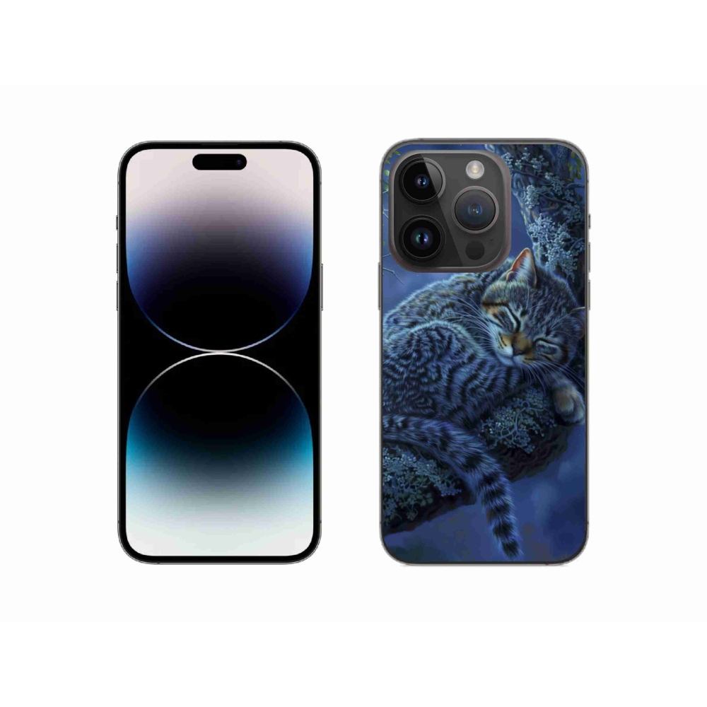 Zselés borítás mmCase iPhone 14 Pro készülékhez - alvó macska
