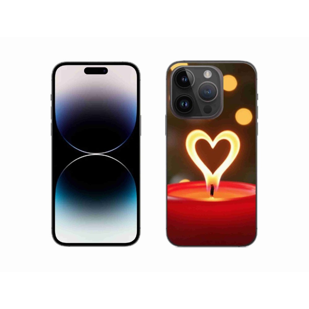 Zselés borítás mmCase iPhone 14 Pro készülékhez - láng szíve