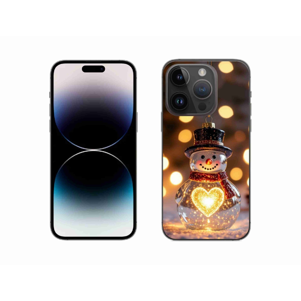 mmCase gél tok az iPhone 14 Pro-hoz – világító karácsonyi hóember