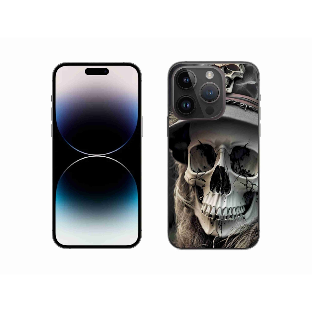 Zselés borítás mmCase iPhone 14 Pro készülékhez - sötét koponya