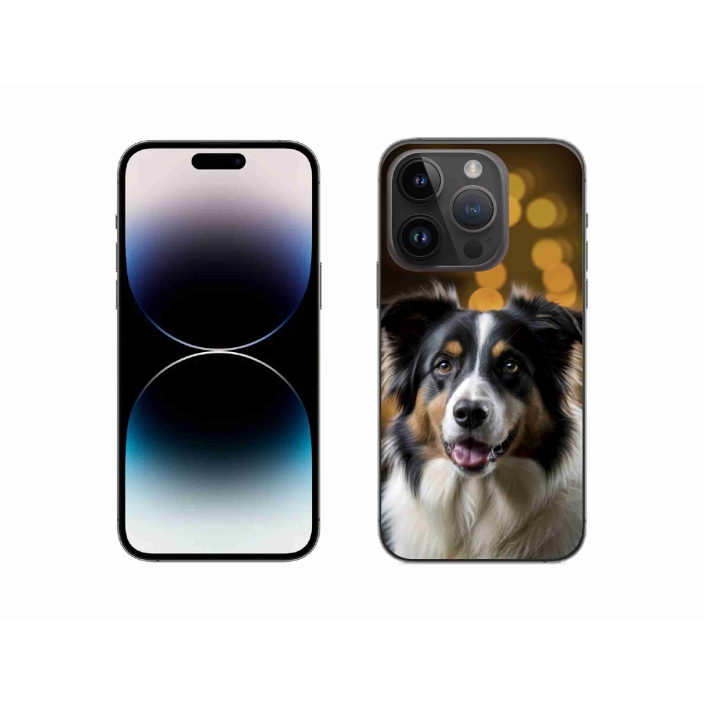 mmCase gél tok az iPhone 14 Pro-hoz – mosolygó ausztrál juhászkutya