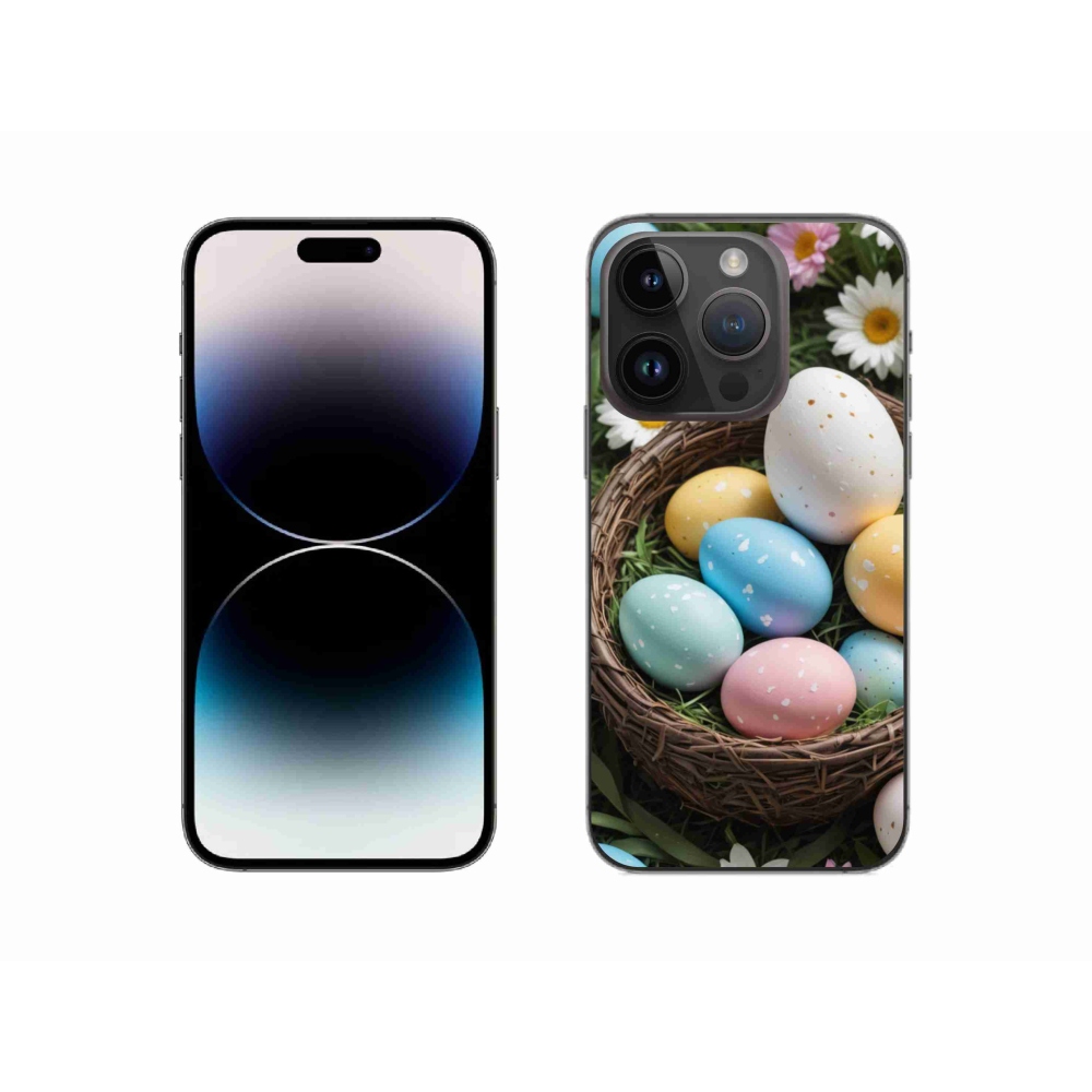 Zselés borítás mmCase iPhone 14 Pro készülékhez - Húsvéti tojások 2