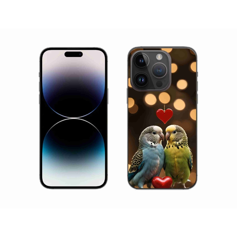 mmCase gél tok az iPhone 14 Pro-hoz – szerelmes papagájok