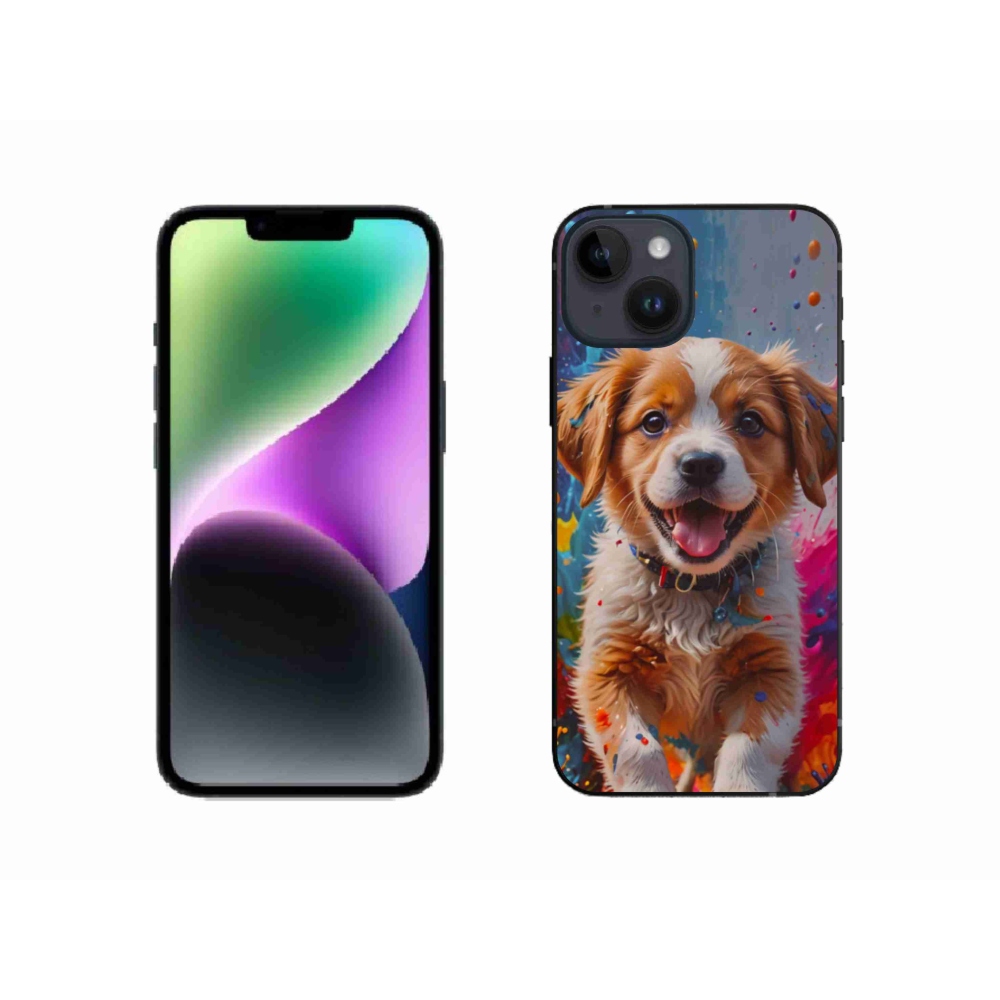 Gél borítás mmCase iPhone 14 készülékhez - aranyos kiskutya 3