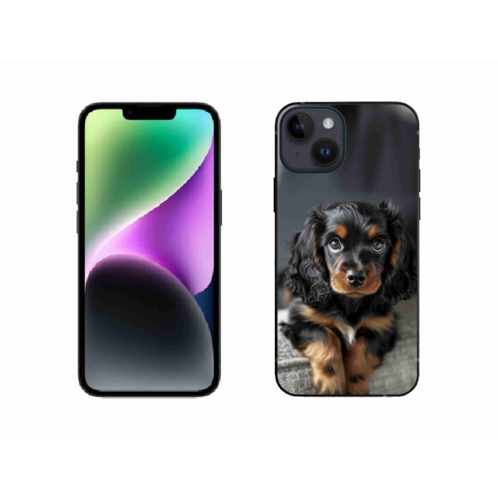 mmCase gél tok az iPhone 14-hez – aranyos, hosszúszőrű tacskó