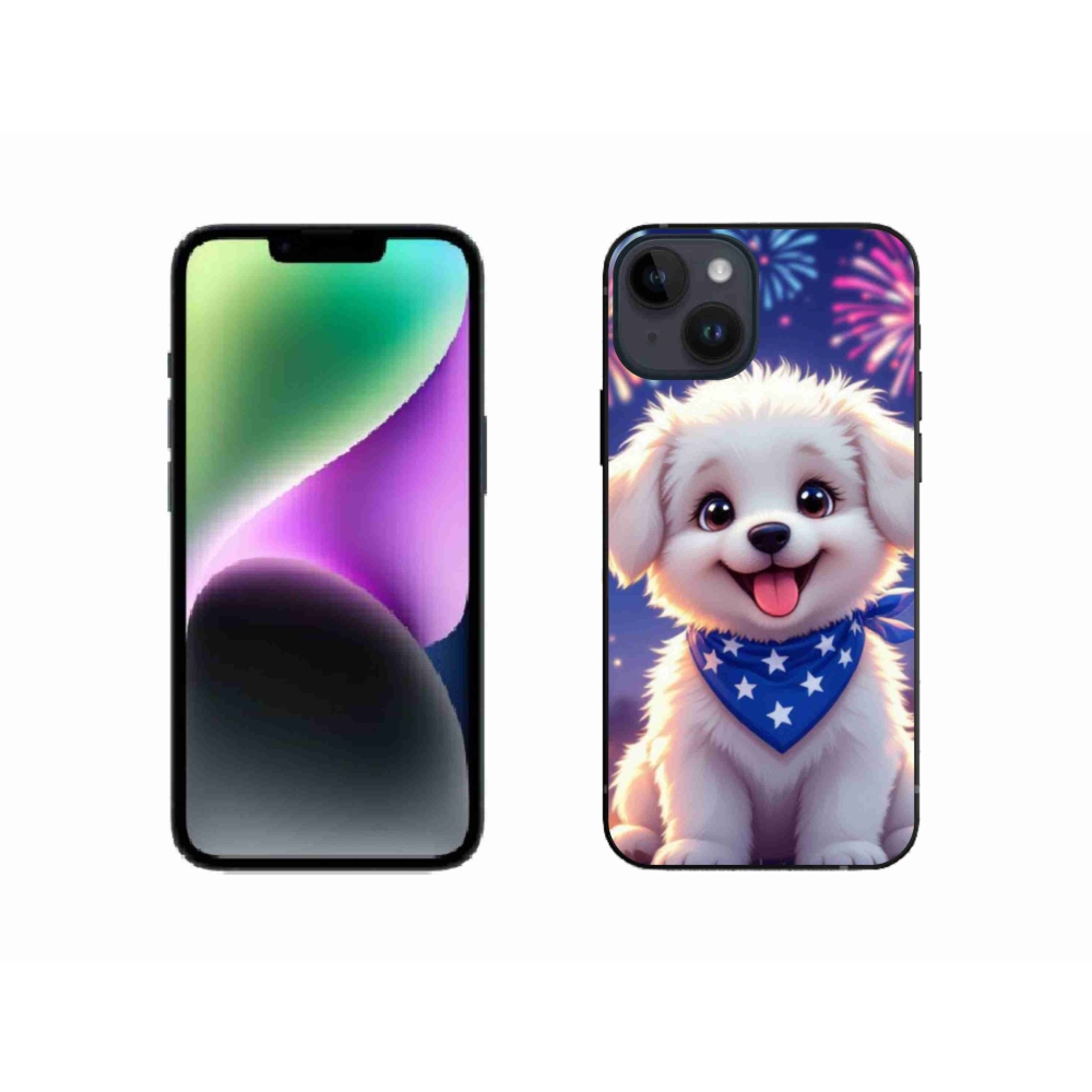 Gél borítás mmCase iPhone 14 készülékhez - ünnepi kiskutya