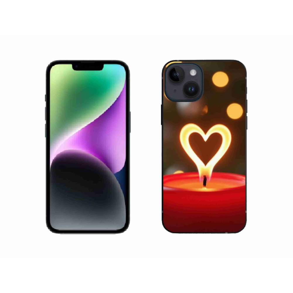 Zselés borítás mmCase iPhone 14 készülékhez - láng szíve