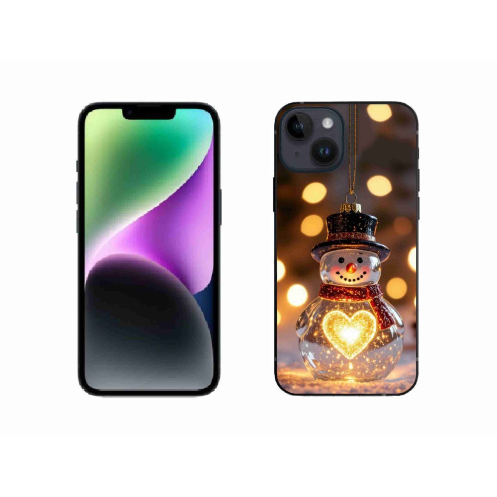 mmCase gél tok az iPhone 14-hez – világító karácsonyi hóember