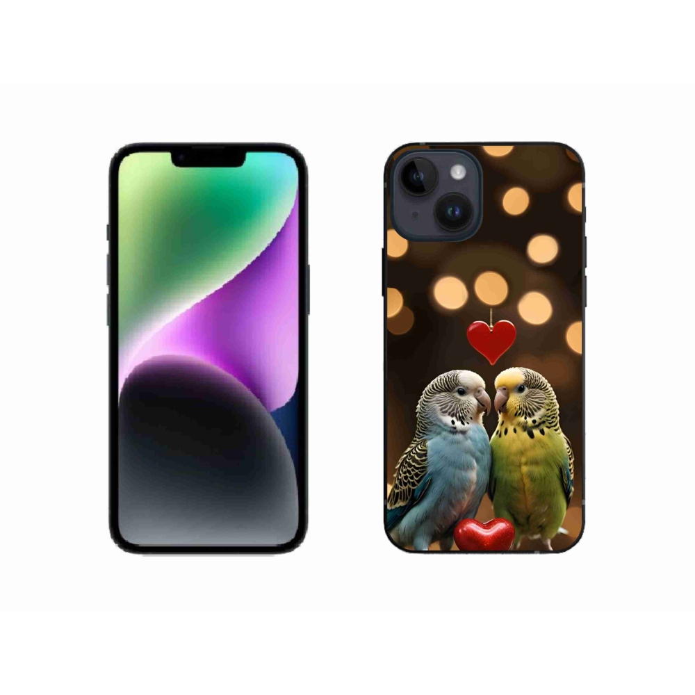 mmCase gél tok az iPhone 14-hez – szerelmes papagájok