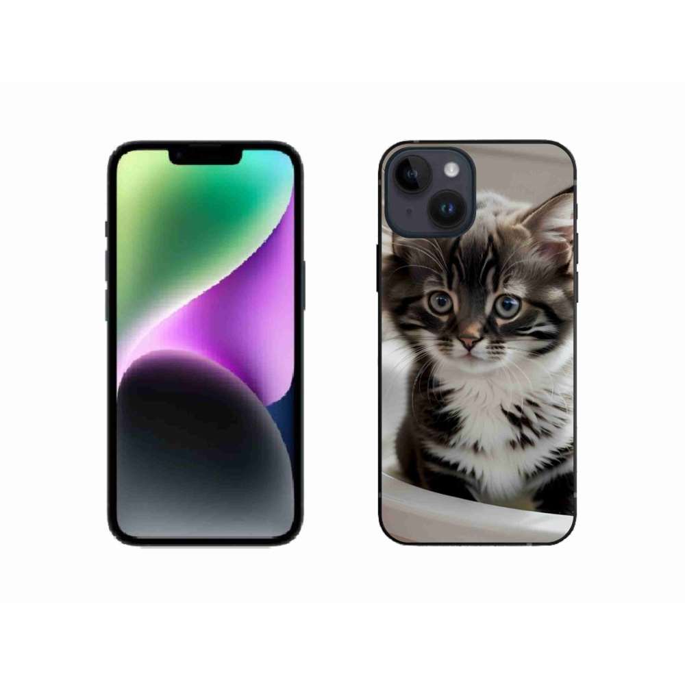 Gél borítás mmCase iPhone 14 készülékhez - kíváncsi cica