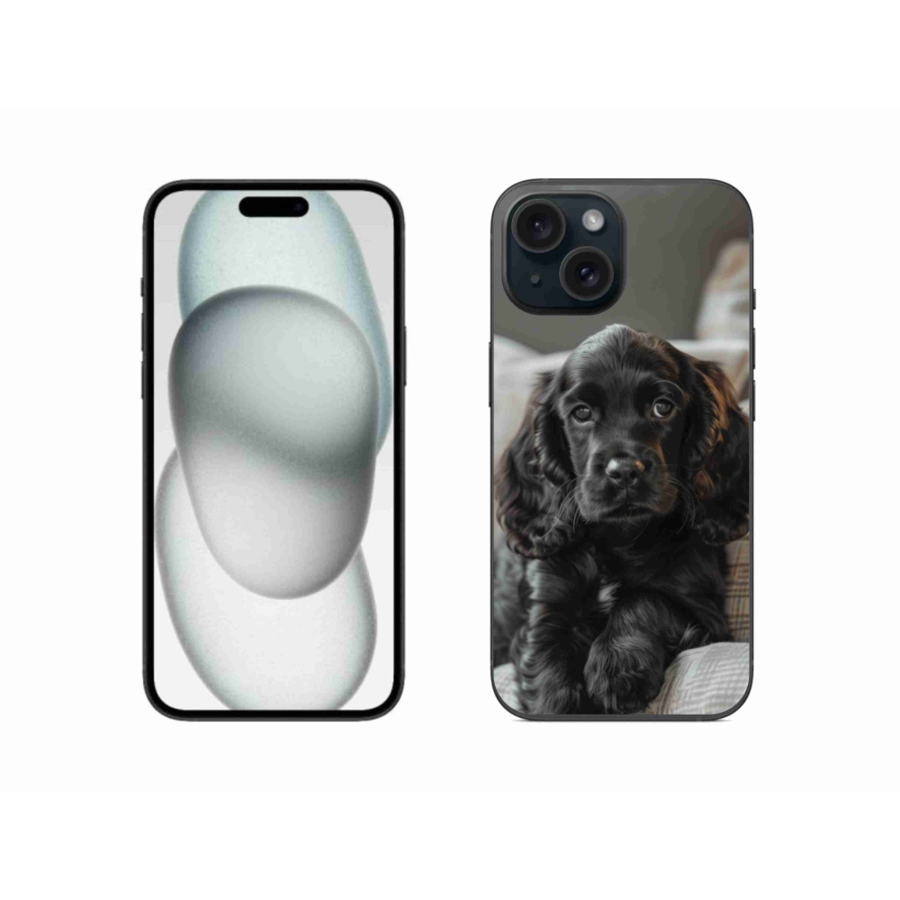 Zselés borítás mmCase iPhone 15 készülékhez - Angol Cocker spániel