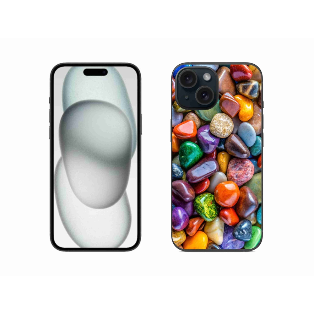 Zselés borítás mmCase iPhone 15 készülékhez - színes strasszkövek