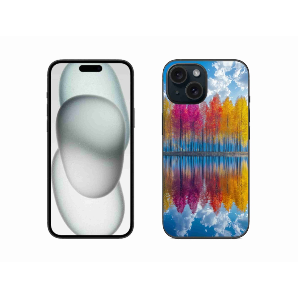 Zselés borítás mmCase iPhone 15-hez - színes fák