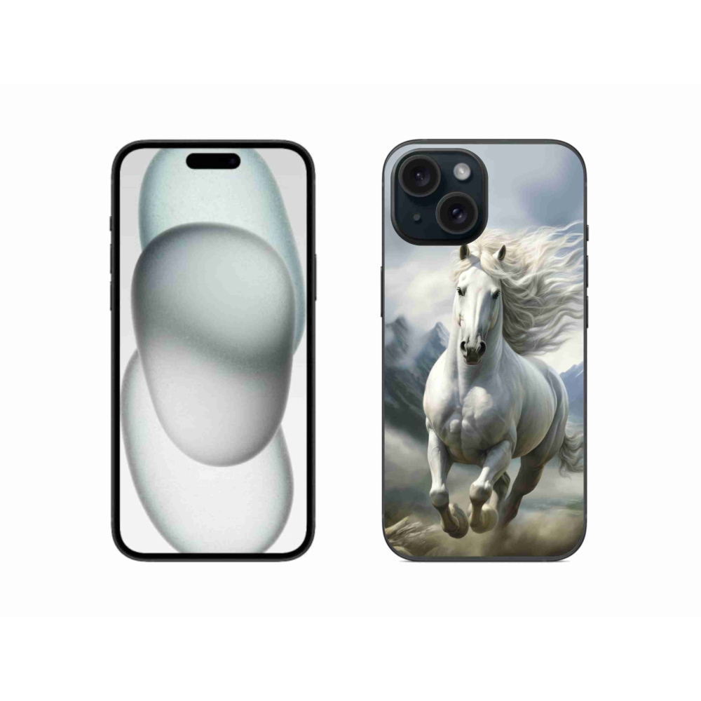 mmCase gél tok az iPhone 15-hez – futó fehér ló 3