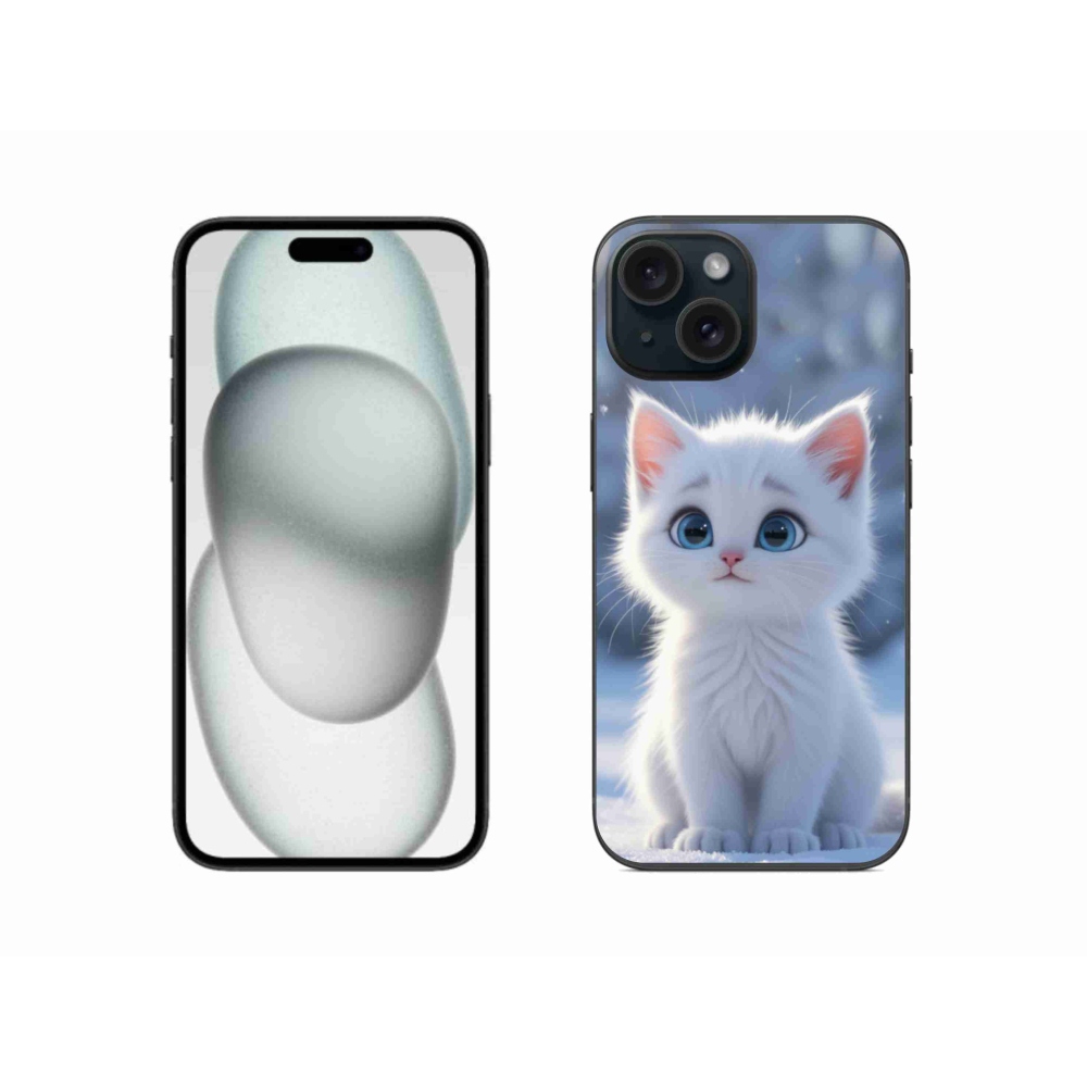 mmCase gél tok az iPhone 15-hez – fehér cica 3