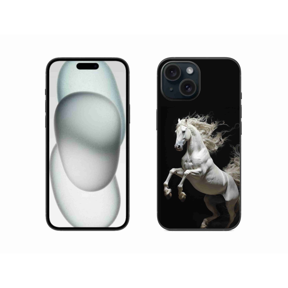 Zselés borítás mmCase iPhone 15 készülékhez - fehér ló 4