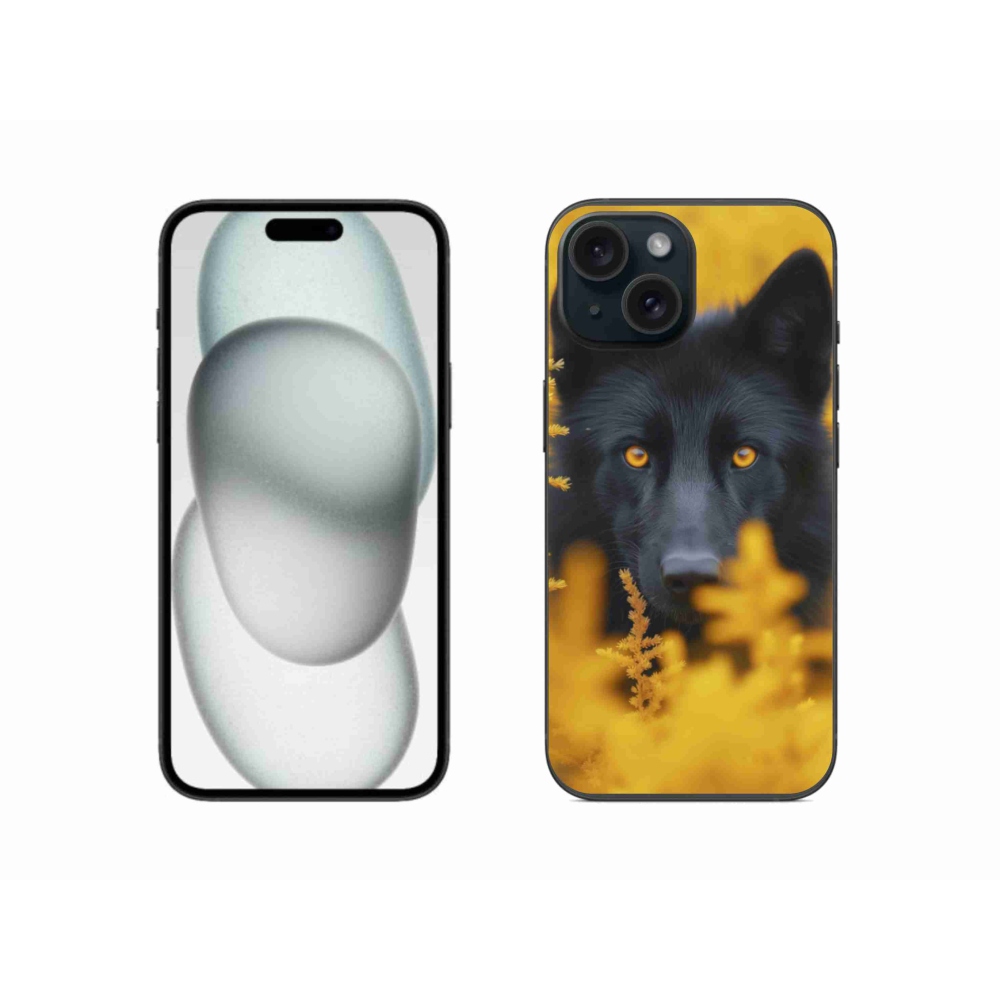 Zselés borítás mmCase iPhone 15 készülékhez - fekete farkas 2