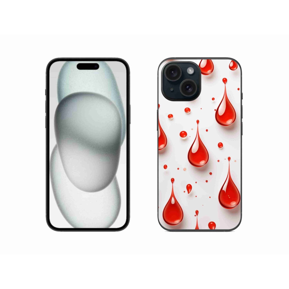 Zselés borítás mmCase iPhone 15 készülékhez - piros cseppek