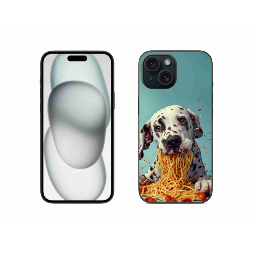 mmCase gél tok az iPhone 15-hez – dalmát és spagetti