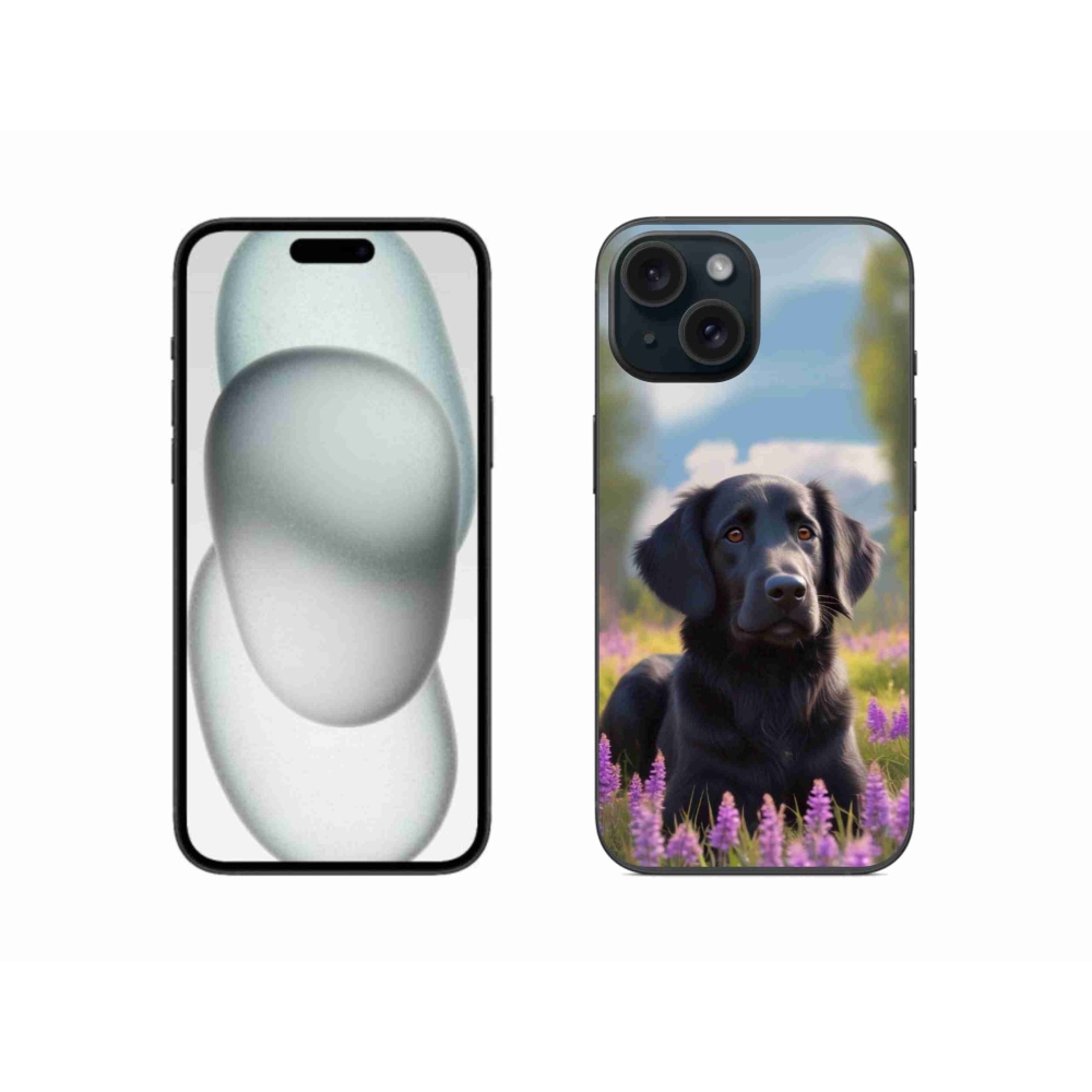mmCase gél tok az iPhone 15-hez – elegáns fekete retriever