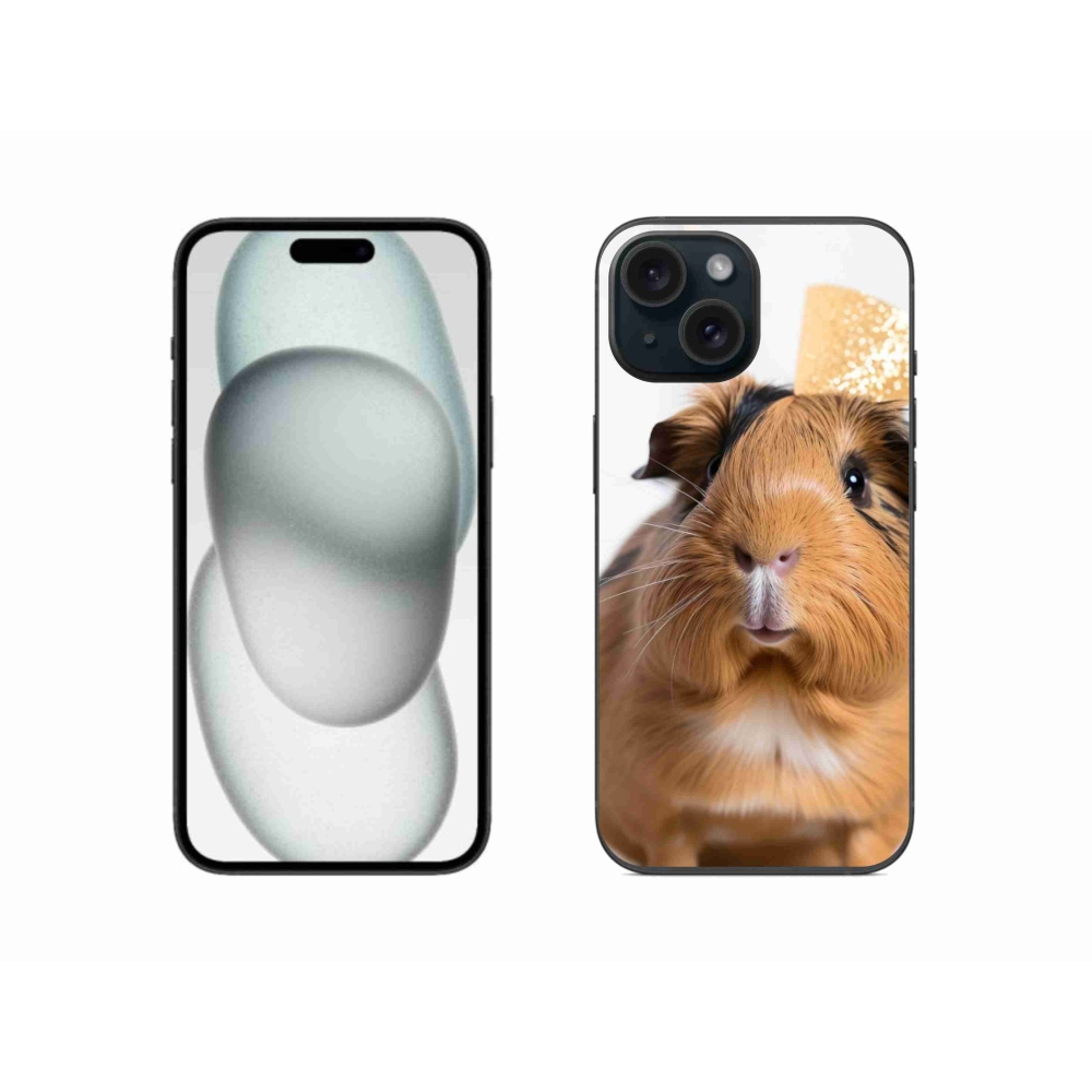 Zselés borítás mmCase iPhone 15 készülékhez - barna tengerimalac