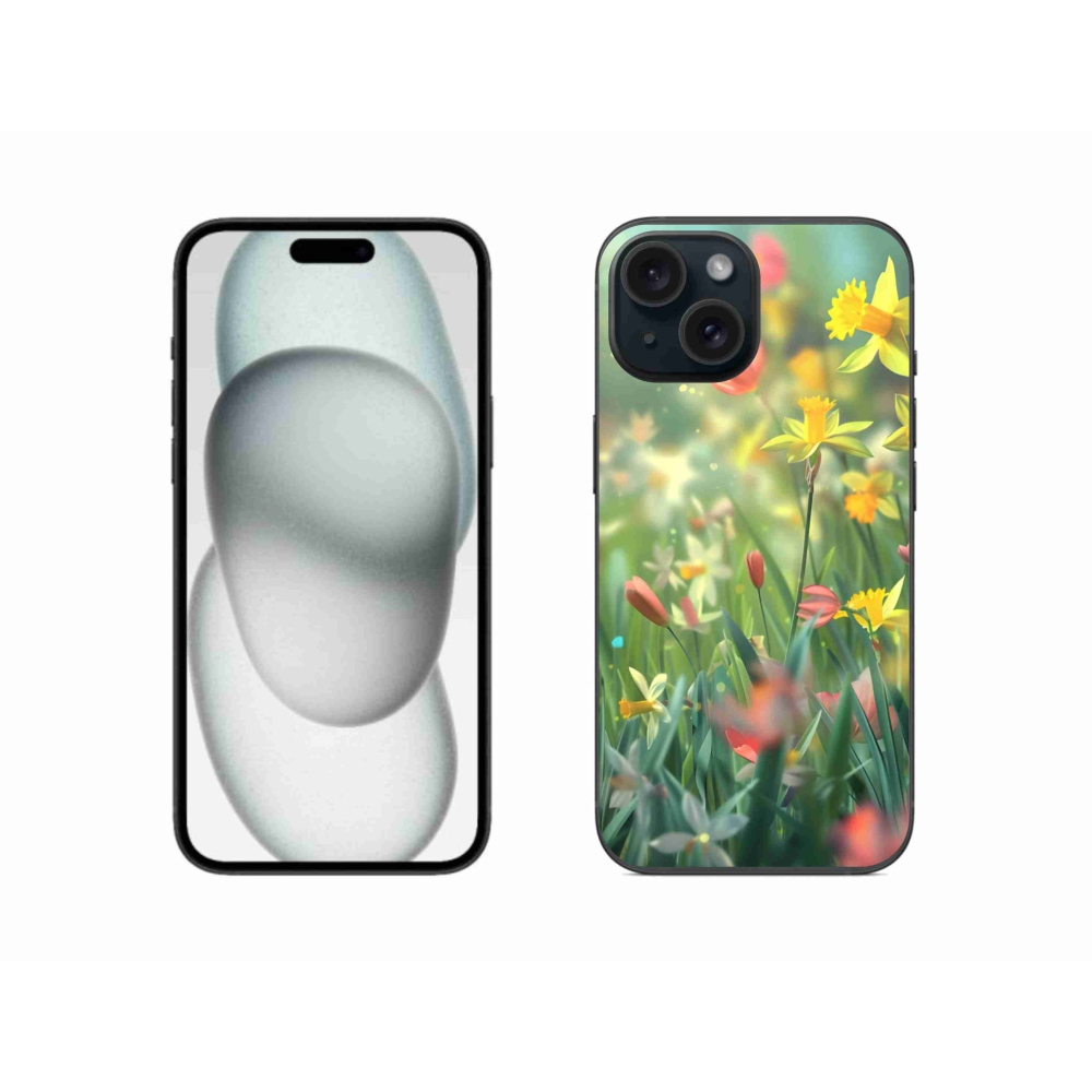 Gél borítás mmCase iPhone 15 készülékhez - tavaszi virágok