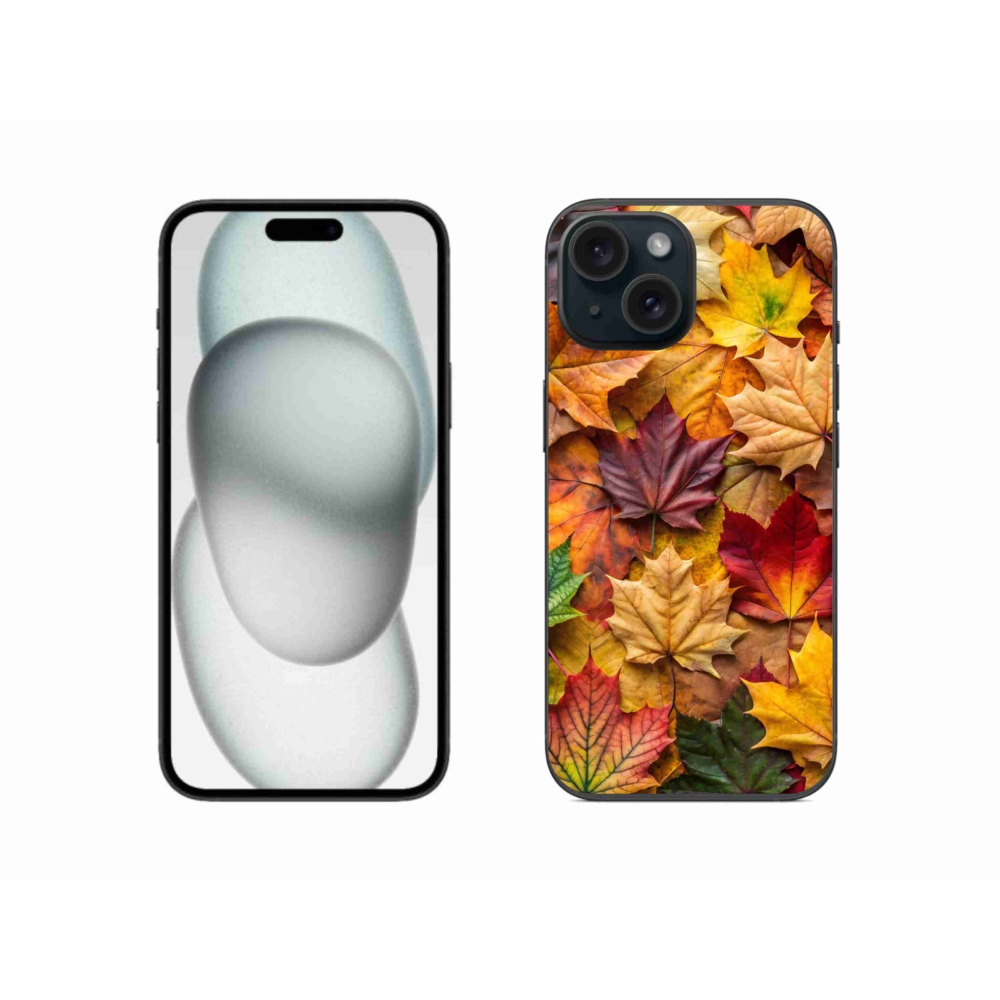 Zselés borítás mmCase iPhone 15 készülékhez - juharlevelek 2