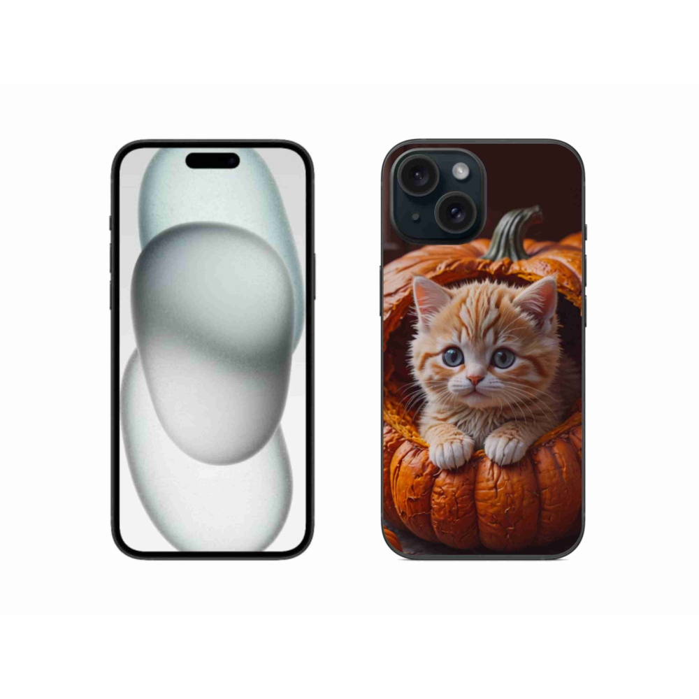 Zselés borítás mmCase iPhone 15 készülékhez - cica és tök 2