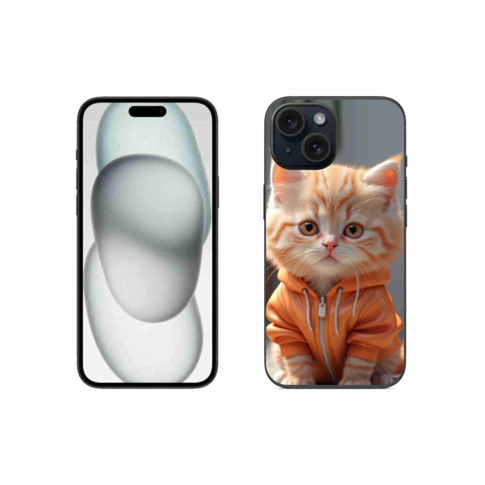 Gél borítás mmCase iPhone 15 készülékhez - cica melegítőben