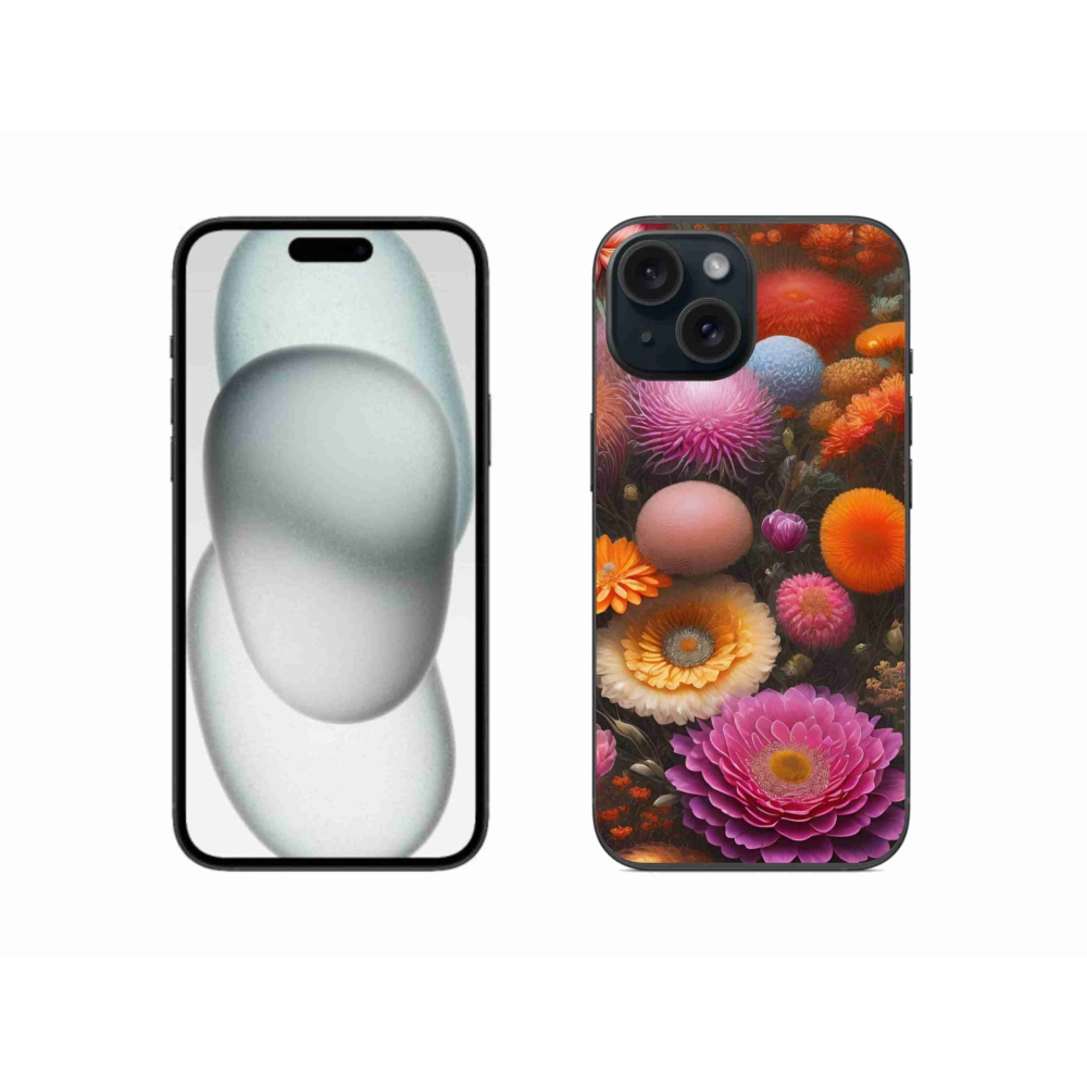 Gél borító mmCase iPhone 15 készülékhez - virágos kompozíció