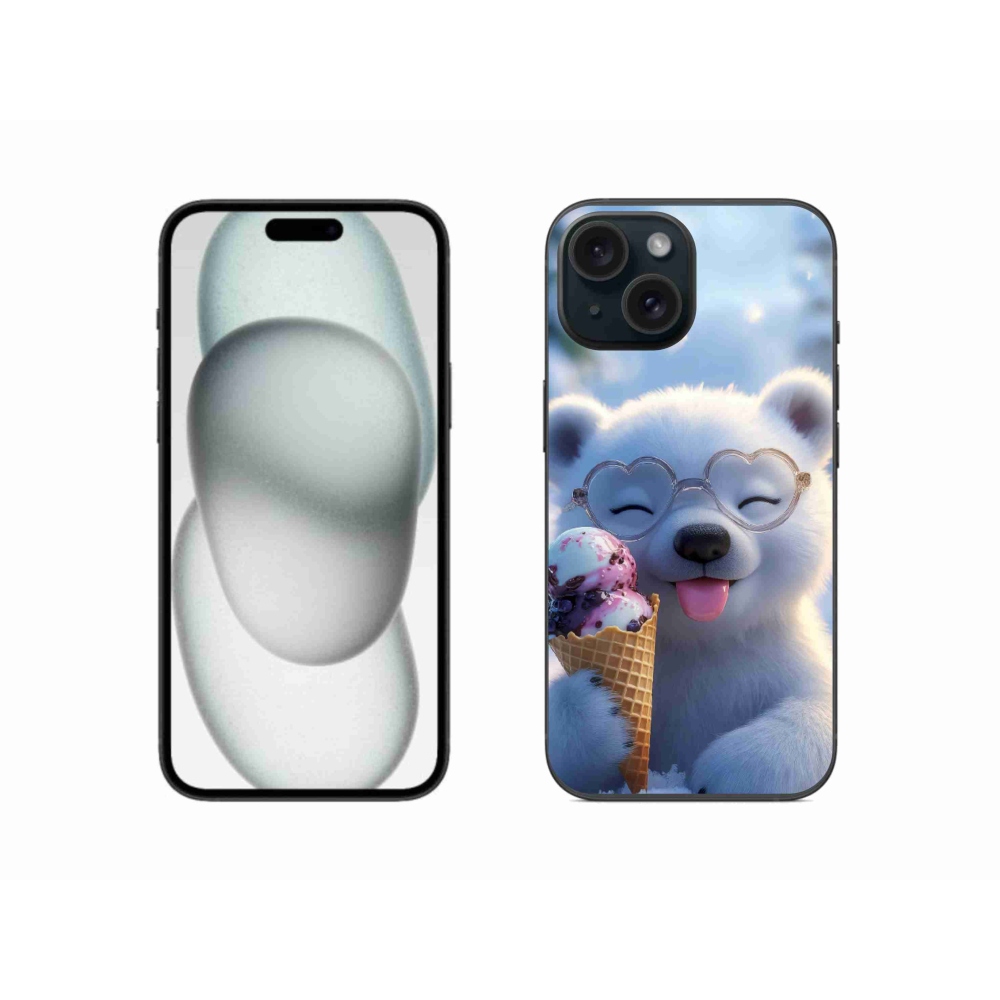 mmCase gél tok az iPhone 15-hez – mackó fagylalttal