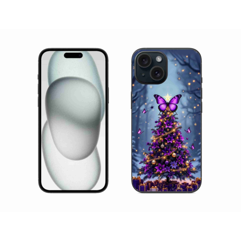 mmCase gél tok az iPhone 15-hez – pillangós karácsonyfa