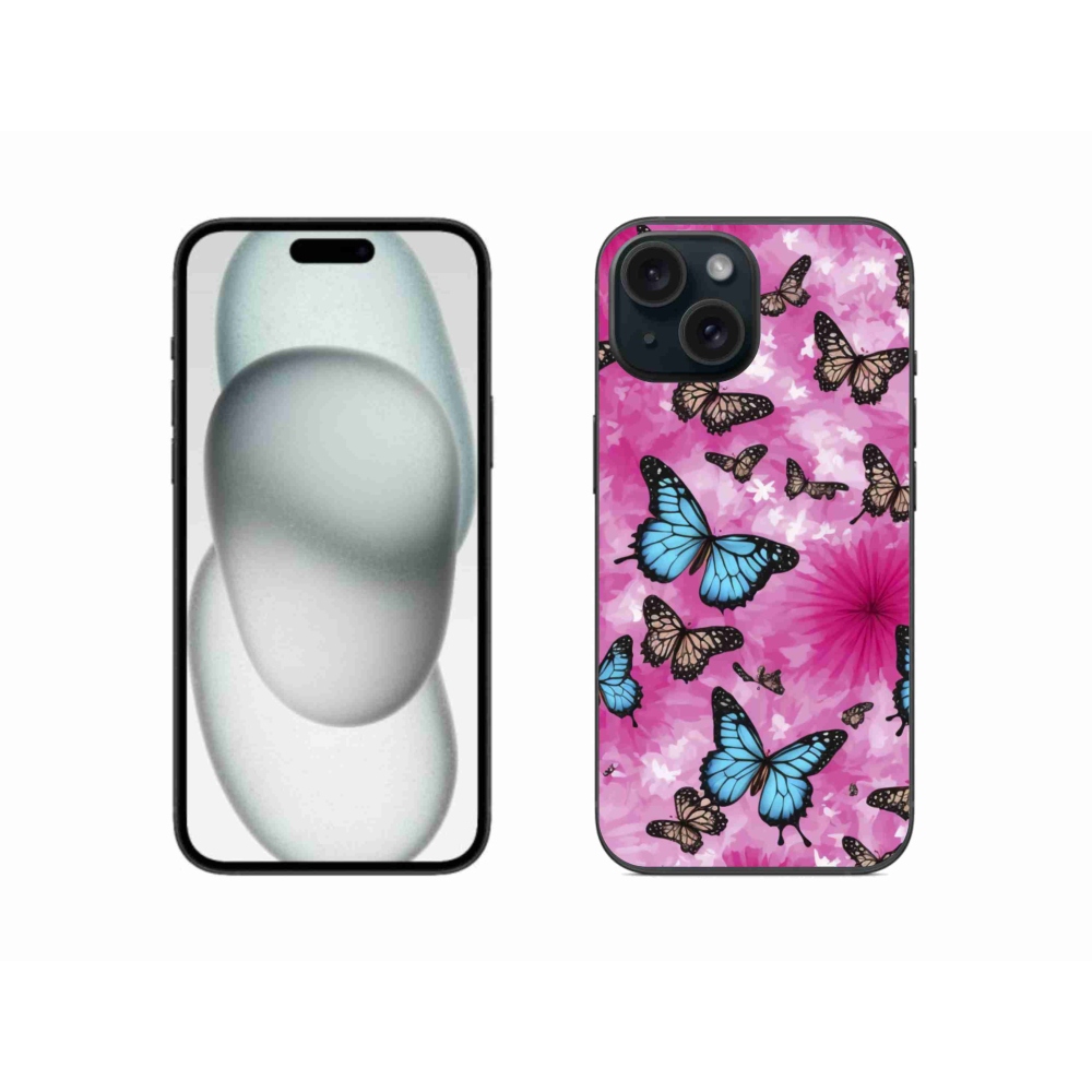 Zselés borítás mmCase iPhone 15 készülékhez - pillangókert