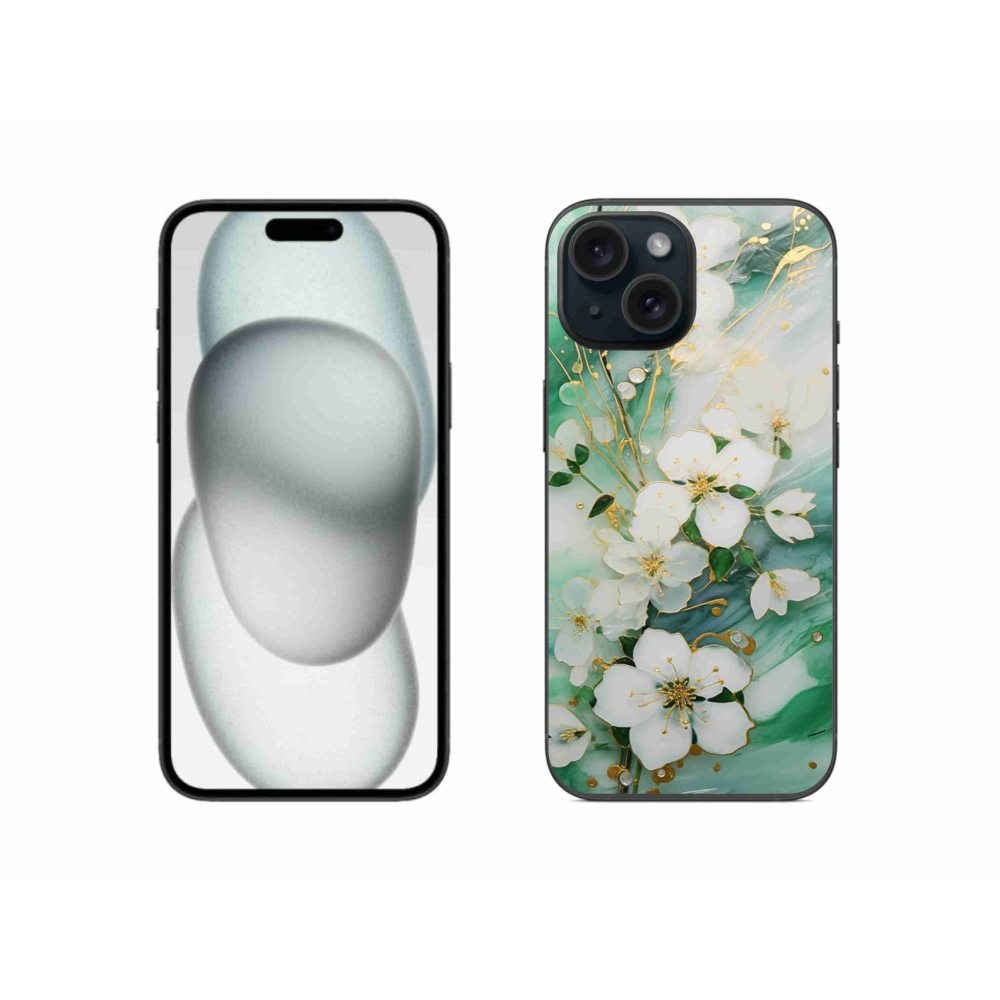 Gél borítás mmCase iPhone 15 készülékhez - finom virágok
