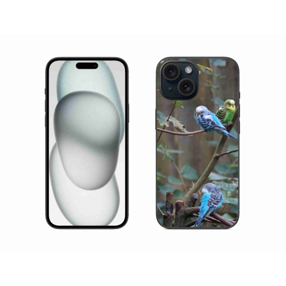 mmCase gél tok az iPhone 15-hez – papagájok egy ágon