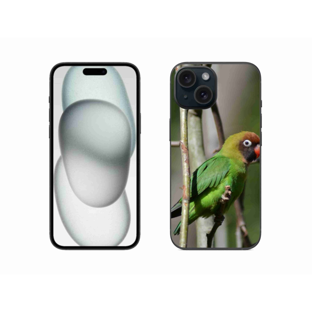 Gél borítás mmCase iPhone 15 készülékhez - papagáj agapornis