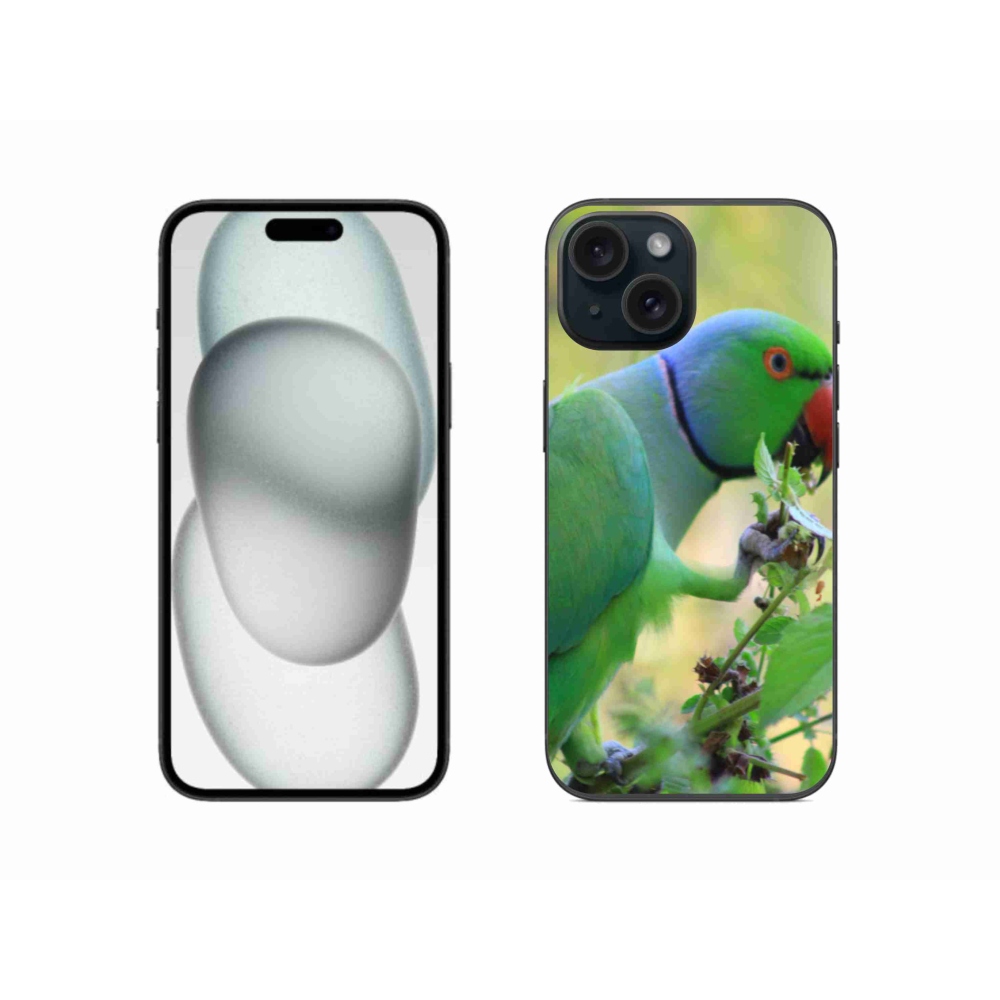 Zselés borítás mmCase iPhone 15 készülékhez - papagáj alexandr