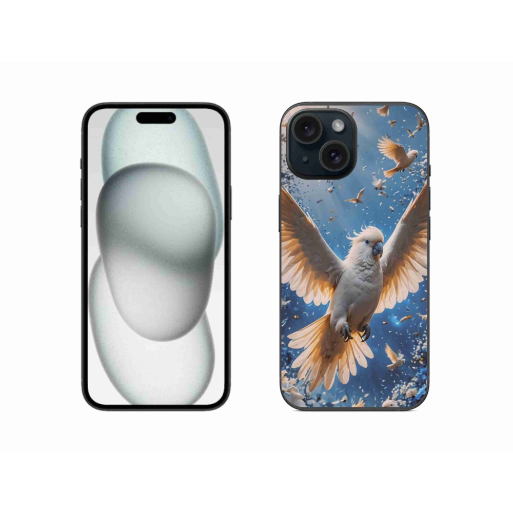Zselés borítás mmCase iPhone 15 készülékhez - papagáj kakadu