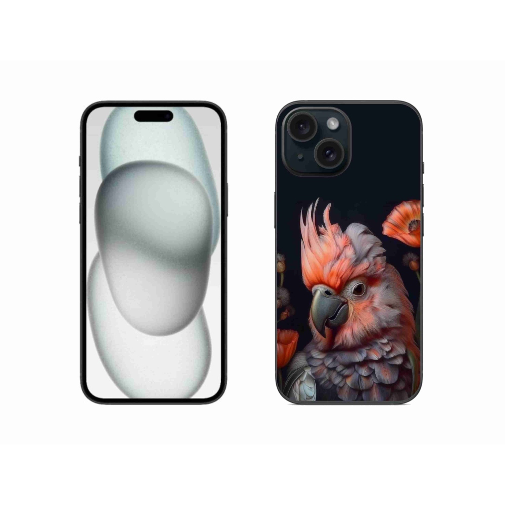 mmCase gél tok az iPhone 15-hez – színes kakadu papagáj