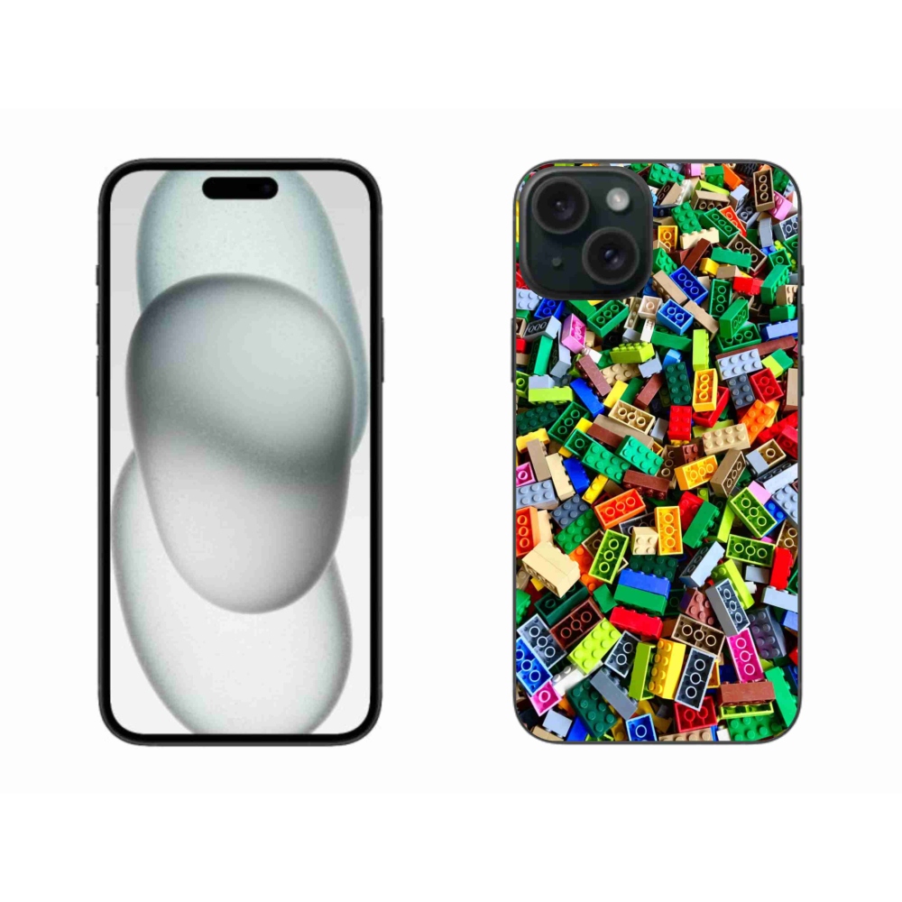 Zselés borítás mmCase iPhone 15 Plus készülékhez - színes építőkockák