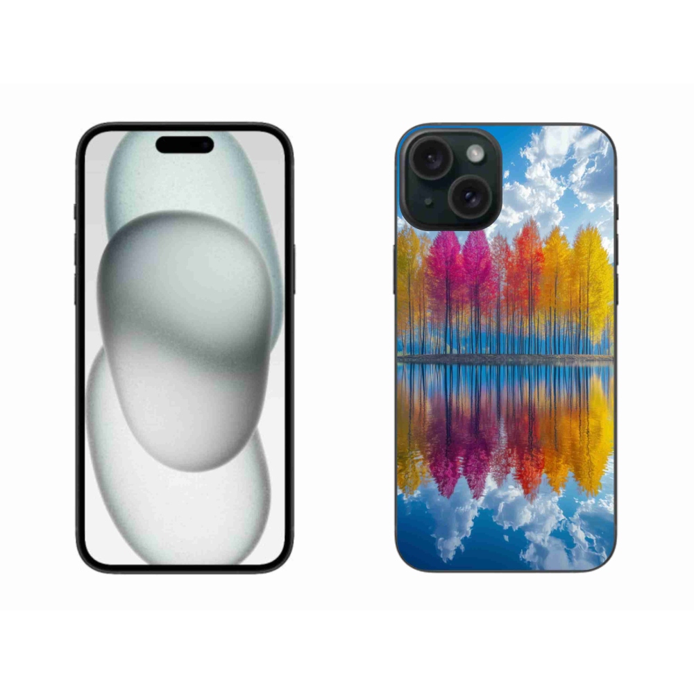 Gél borítás mmCase iPhone 15 Plus készülékhez - színes fák